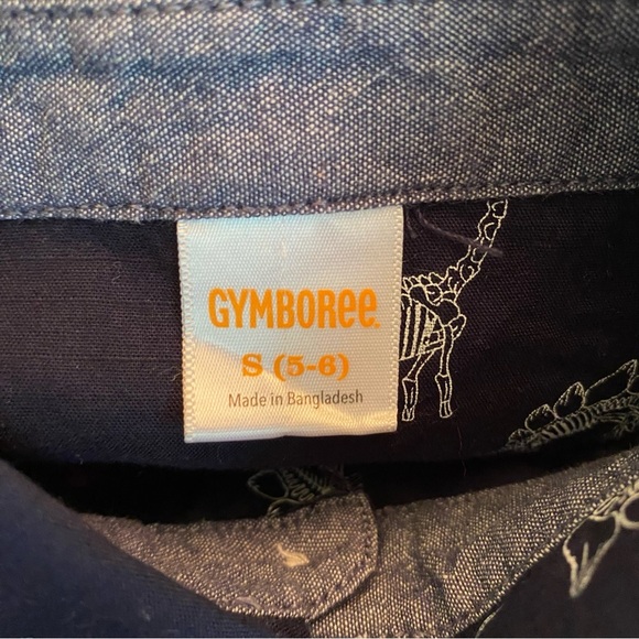 Gymboree shirt button up long sleeve dinosaur skeletons - Picture 5 of 8